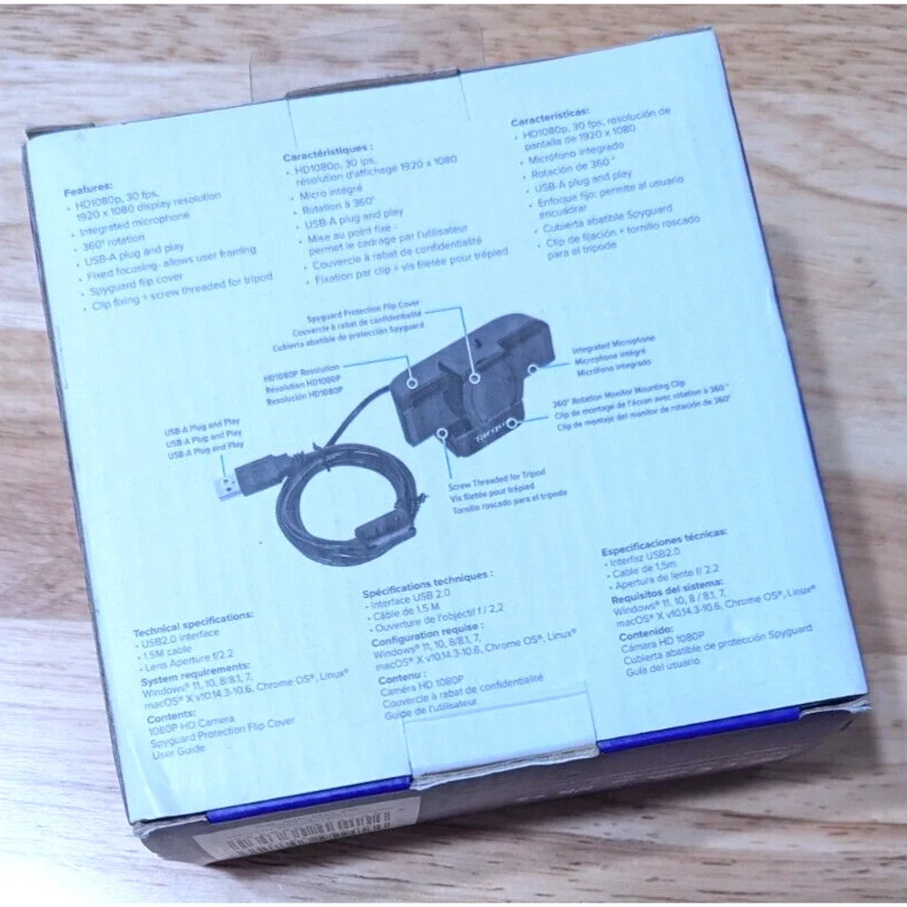 Targus Webcam Pro 1080P HD Camera 360 Rotation, Integrated Mic - Windows | MacOs